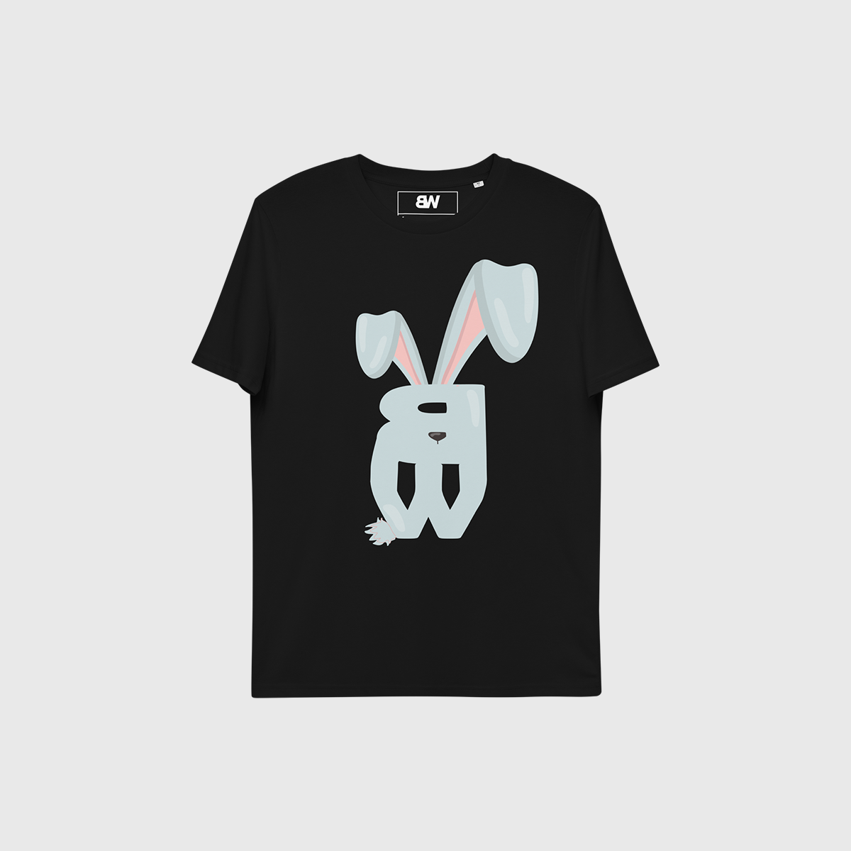 B&W Bunny print cotton T-shirt