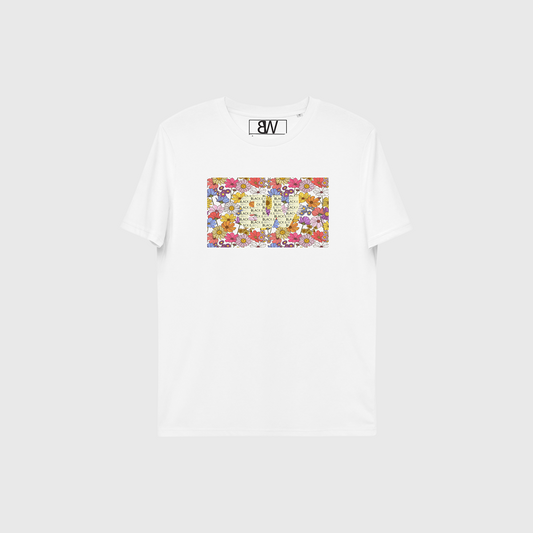 monogram floral white cotton t-shirt